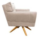 Ver imagem 3 de Kit 2 Poltronas Giratória Anitta Suede com Strass - D'Rossi - Bege