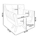 Ver imagem 5 de Kit 2 Poltronas Giratória Anitta Suede com Strass - D'Rossi - Cinza