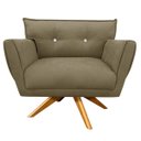 Ver imagem 2 de Kit 2 Poltronas Giratória Anitta Suede com Strass - D'Rossi - Marrom Rato