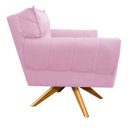 Ver imagem 2 de Kit 2 Poltronas Giratória Anitta Suede com Strass - D'Rossi - Rosa Bebê
