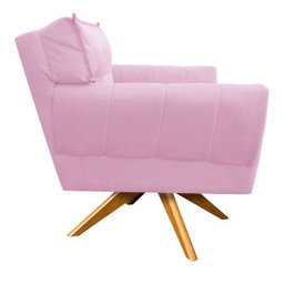 Kit 2 Poltronas Giratória Anitta Suede com Strass - D'Rossi - Rosa Bebê - 2