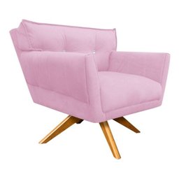 Kit 2 Poltronas Giratória Anitta Suede com Strass - D'Rossi - Rosa Bebê - 4