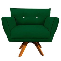 Kit 2 Poltronas Giratória Anitta Suede com Strass - D'Rossi - Verde - 2