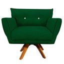 Ver imagem 2 de Kit 2 Poltronas Giratória Anitta Suede com Strass - D'Rossi - Verde
