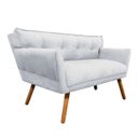 Ver imagem 5 de Kit Namoradeira e 02 Poltronas Giratória Anitta Suede - D'Rossi - Cinza