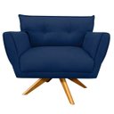 Ver imagem 3 de Kit Namoradeira e 02 Poltronas Giratória Anitta Suede - D'Rossi - Azul Marinho