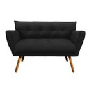 Ver imagem 2 de Kit Namoradeira e 02 Poltronas Giratória Anitta Suede - D'Rossi - Preto