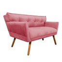 Ver imagem 4 de Kit Namoradeira e 02 Poltronas Giratória Anitta Suede - D'Rossi - Rose