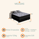 Ver imagem 3 de Cama Box Casal 138x188x60 Molas Ensacadas Suíça Preto Sofá Casa