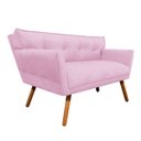 Ver imagem 4 de Kit Namoradeira e 02 Poltronas Giratória Anitta Suede - D'Rossi - Rosa Bebê