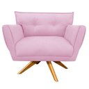 Ver imagem 3 de Kit Namoradeira e 02 Poltronas Giratória Anitta Suede - D'Rossi - Rosa Bebê