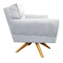 Ver imagem 3 de Kit Namoradeira e 02 Poltronas Giratória Anitta Suede com Strass - D'Rossi - Cinza