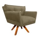 Ver imagem 3 de Kit Namoradeira e 02 Poltronas Giratória Anitta Suede com Strass - D'Rossi - Marrom Rato