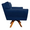 Ver imagem 4 de Kit Namoradeira e 02 Poltronas Giratória Anitta Suede com Strass - D'Rossi - Azul Marinho