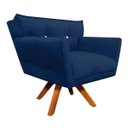 Ver imagem 3 de Kit Namoradeira e 02 Poltronas Giratória Anitta Suede com Strass - D'Rossi - Azul Marinho
