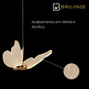 Ver imagem 3 de Pendente Mini Borboleta 24x18cm 8w 3k Bivolt Metal Sindora