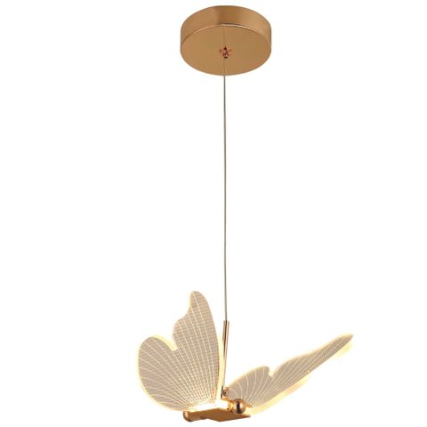 Pendente Mini Borboleta 24x18cm 8w 3k Bivolt Metal Sindora