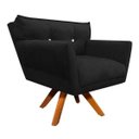 Ver imagem 3 de Kit Namoradeira e 02 Poltronas Giratória Anitta Suede com Strass - D'Rossi - Preto