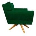 Ver imagem 2 de Kit Namoradeira e 02 Poltronas Giratória Anitta Suede com Strass - D'Rossi - Verde
