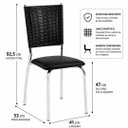 Ver imagem 3 de 6 Cadeiras Duda Cromada Junco Sintético Preto Assento Preto para Cozinha Sala de Jantar e Restaurant