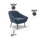 Ver imagem 6 de Poltrona Decorativa Pé Palito de Ferro Giovana Suede D01- D'Rossi Azul Marinho