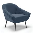 Ver imagem 1 de Poltrona Decorativa Pé Palito de Ferro Giovana Suede D01- D'Rossi Azul Marinho