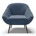 Ver imagem 3 de Poltrona Decorativa Pé Palito de Ferro Giovana Suede D01- D'Rossi Azul Marinho