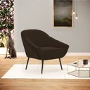 Ver imagem 2 de Poltrona Decorativa Pé Palito de Ferro Giovana Suede D01- D'Rossi Marrom