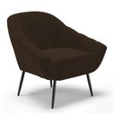 Ver imagem 1 de Poltrona Decorativa Pé Palito de Ferro Giovana Suede D01- D'Rossi Marrom