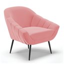 Ver imagem 1 de Poltrona Decorativa Pé Palito de Ferro Giovana Suede D01- D'Rossi Rosê