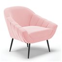 Ver imagem 1 de Poltrona Decorativa Pé Palito de Ferro Giovana Suede D01- D'Rossi Rosa Bebê