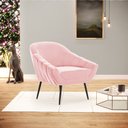 Ver imagem 2 de Poltrona Decorativa Pé Palito de Ferro Giovana Suede D01- D'Rossi Rosa Bebê