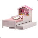 Ver imagem 3 de Bicama Casinha Menina com Nichos Rosa