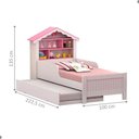 Ver imagem 2 de Bicama Casinha Menina com Nichos Rosa