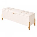 Ver imagem 1 de Recamier Calçadeira Baú Luxo 140cm Casal Suede MDF Porcelana do Lar
