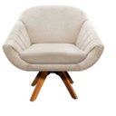 Ver imagem 1 de Poltrona Decorativa Giratória Mm30 Giovana Suede D01- D'Rossi Bege