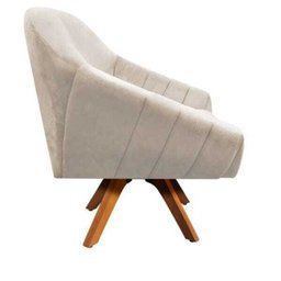 Poltrona Decorativa Giratória Mm30 Giovana Suede D01- D'rossi Bege - 3