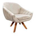 Ver imagem 2 de Poltrona Decorativa Giratória Mm30 Giovana Suede D01- D'rossi Bege