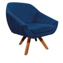 Ver imagem 1 de Poltrona Decorativa Giratória Mm30 Giovana Suede D01- D'Rossi Azul Marinho