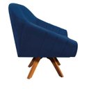 Ver imagem 3 de Poltrona Decorativa Giratória Mm30 Giovana Suede D01- D'Rossi Azul Marinho
