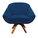 Ver imagem 2 de Poltrona Decorativa Giratória Mm30 Giovana Suede D01- D'Rossi Azul Marinho