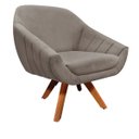 Ver imagem 2 de Poltrona Decorativa Giratória Mm30 Giovana Suede D01- D'Rossi Marrom Rato
