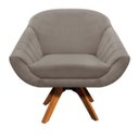 Ver imagem 1 de Poltrona Decorativa Giratória Mm30 Giovana Suede D01- D'Rossi Marrom Rato