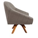 Ver imagem 3 de Poltrona Decorativa Giratória Mm30 Giovana Suede D01- D'Rossi Marrom Rato