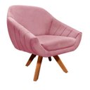 Ver imagem 2 de Poltrona Decorativa Giratória Mm30 Giovana Suede D01- D'Rossi Rosê