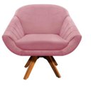 Ver imagem 1 de Poltrona Decorativa Giratória Mm30 Giovana Suede D01- D'Rossi Rosê