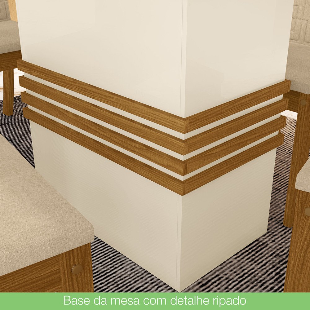 Conjunto Sala de Jantar Tampo MDF 120 Cm 04 Cadeiras Marilia Casa 812 - 13