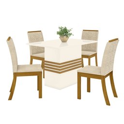 Conjunto Sala de Jantar Tampo MDF 120 Cm 04 Cadeiras Marilia Casa 812 - 4