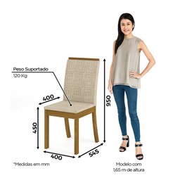 Conjunto Sala de Jantar Tampo MDF 120 Cm 04 Cadeiras Marilia Casa 812 - 2