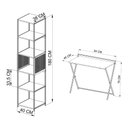Ver imagem 6 de Kit Escritório Escrivaninha Dobrável 94 Cm e Estante 180 Cm Cor:grafite com Mel